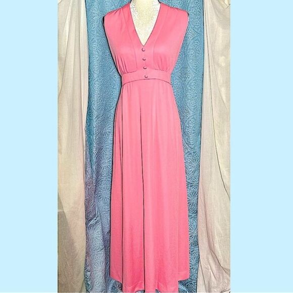 Vintage Dresses & Skirts - #D2 Vintage 70s Butte Knit Maxi Dress Gown Sz M
